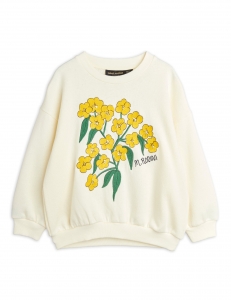 Preview: MINI RODINI Sweatshirt Alpine Flowers - white